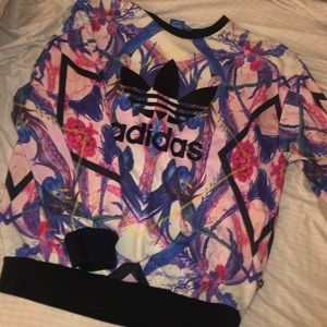 Adidas multi colored medium crew neck